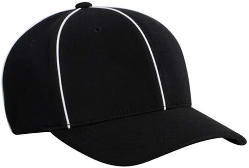 Smitty Performance Flex Fit Hat - Black with White Piping